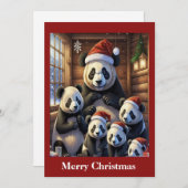 Panda Bear Weihnachtskarte Feiertagskarte (Vorne/Hinten)
