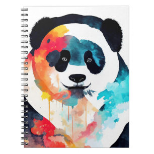 Panda Bear Wild Nature Animal Color Malerei Notizblock