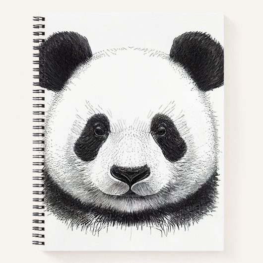 Panda Bear Wild Nature Animal Illustration Art Notizblock (Vorderseite)
