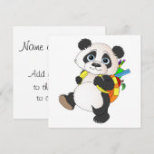 Panda Bear with backpack Einladung (Vorne/Hinten)
