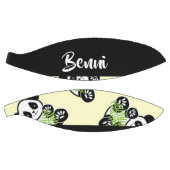 Panda bear with green bamboo leaves basketball (Panele)