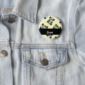 Panda bear with green bamboo leaves button (Beispiel)