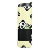 Panda bear with green bamboo leaves thermosbecher (Nach links gedreht)