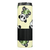 Panda bear with green bamboo leaves thermosbecher (Rückseite)