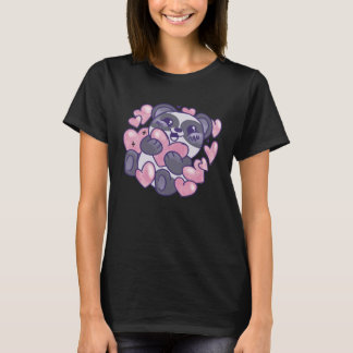 panda bear with hearts cute sweet panda T-Shirt
