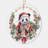 Panda Bear Wreath Grandson Weihnachten Keramik Ornament (Links)