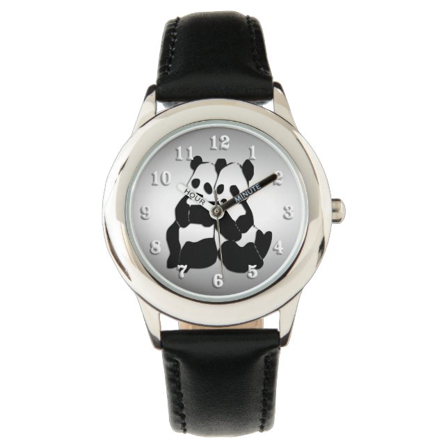 Panda Bears Armbanduhr (Vorderseite)