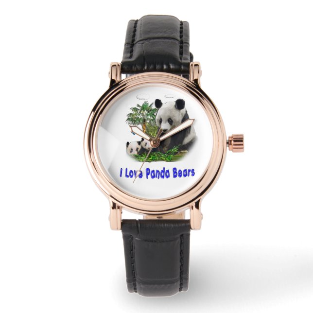 Panda Bears Armbanduhr (Vorderseite)
