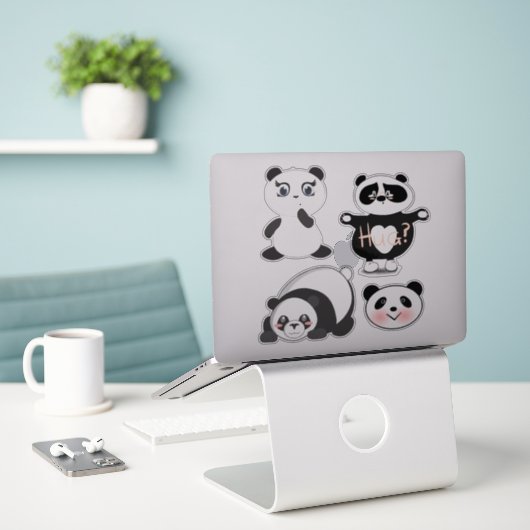 Panda Bears Aufkleber (Laptop auf Schreibtisch)