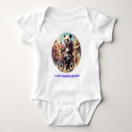 Panda Bears Baby Strampler (Vorderseite)