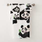 Panda Bears Badezimmer Handtuchhandtuch Set (Insitu)