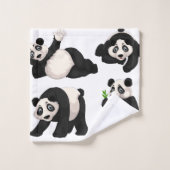 Panda Bears Badezimmer Handtuchhandtuch Set (Waschlappen)