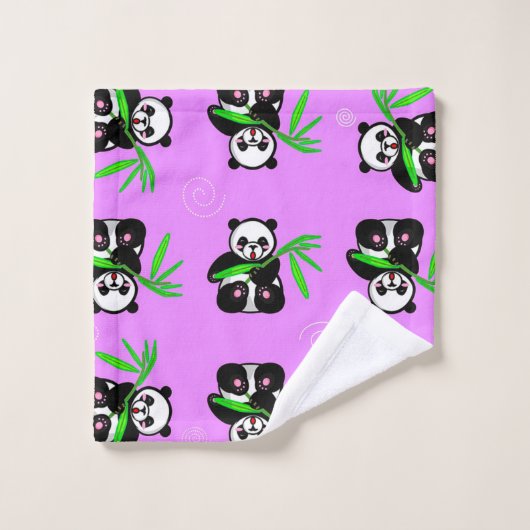 Panda Bears Badhandtuch Set (Waschlappen)