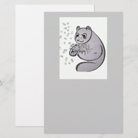 Panda Bears Briefpapier (Vorne/Hinten)