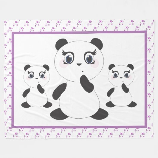 Panda Bears Fleecedecke (Vorderseite (Horizontal))