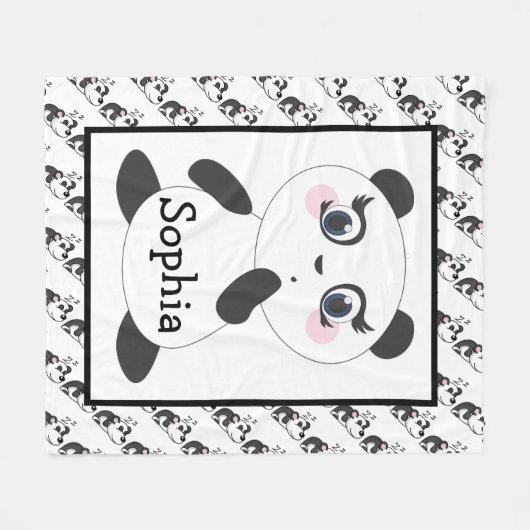 Panda Bears Fleecedecke (Vorderseite (Horizontal))
