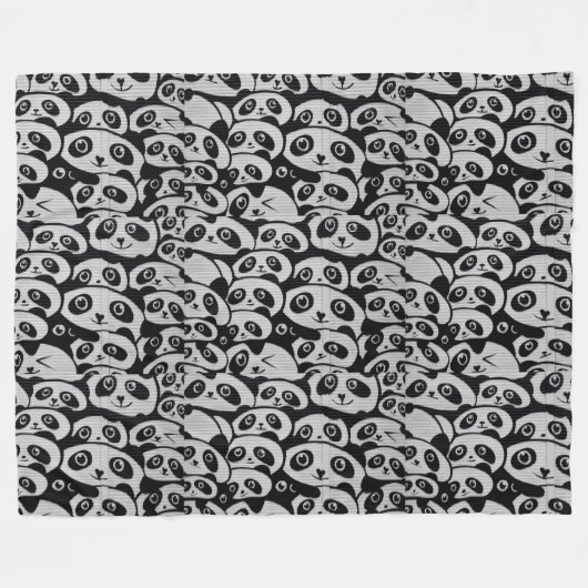 Panda Bears Fleecedecke (Vorderseite (Horizontal))