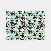 Panda Bears Grafisches Muster Fleecedecke (Vorderseite (Horizontal))