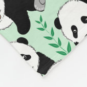 Panda Bears Grafisches Muster Fleecedecke (Ecke)