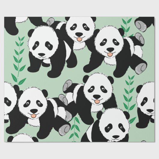 Panda Bears Graphic Geschenkpapier (Flach)