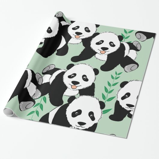 Panda Bears Graphic Geschenkpapier (Ungerollt)