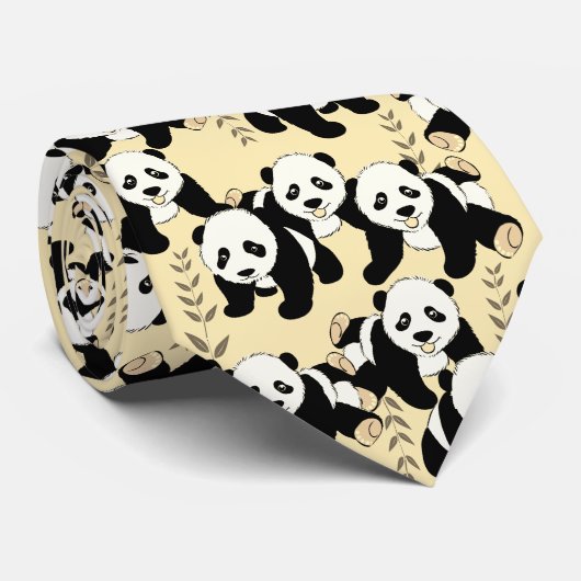 Panda Bears Graphic Krawatte (Gerollt)