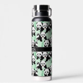 Panda Bears Graphic Pattern Personalisiert Trinkflasche (Rückseite)