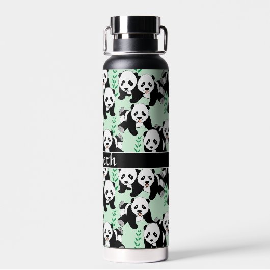Panda Bears Graphic Pattern Personalisiert Trinkflasche (Rückseite)