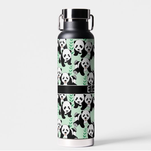 Panda Bears Graphic Pattern Personalisiert Trinkflasche (Vorne)