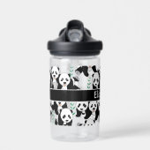 Panda Bears Graphic Pattern to Personalisiert Trinkflasche (Vorne)