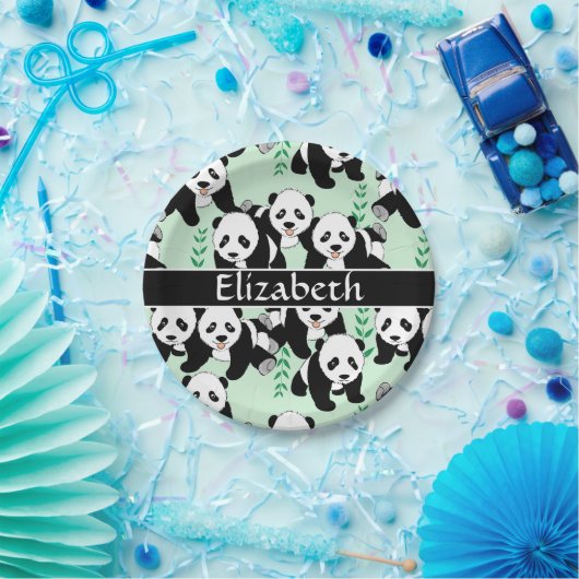 Panda Bears Graphic zum Personalisieren Pappteller (Party)