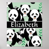 Panda Bears Graphic zum Personalisieren Poster (Vorne)