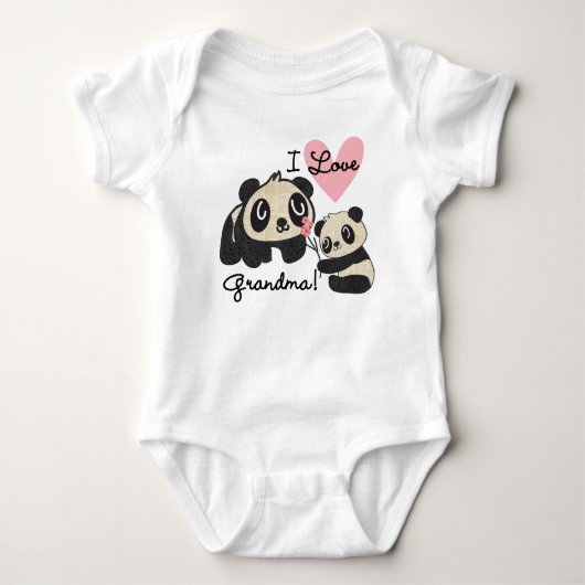 Panda Bears I Liebe Oma Baby Strampler (Vorderseite)