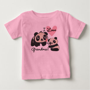 Panda Bears I Liebe Oma Baby T-shirt