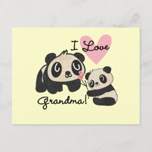 Panda Bears I Liebe Oma Postkarte