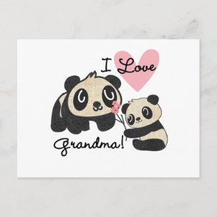 Panda Bears I Liebe Oma Postkarte