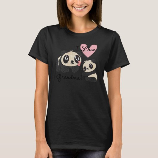 Panda Bears I Liebe Oma T-Shirt (Vorderseite)