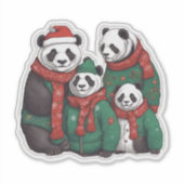 Panda Bears in Sweaters Aufkleber (Vorderseite)