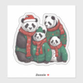 Panda Bears in Sweaters Aufkleber (Blatt)