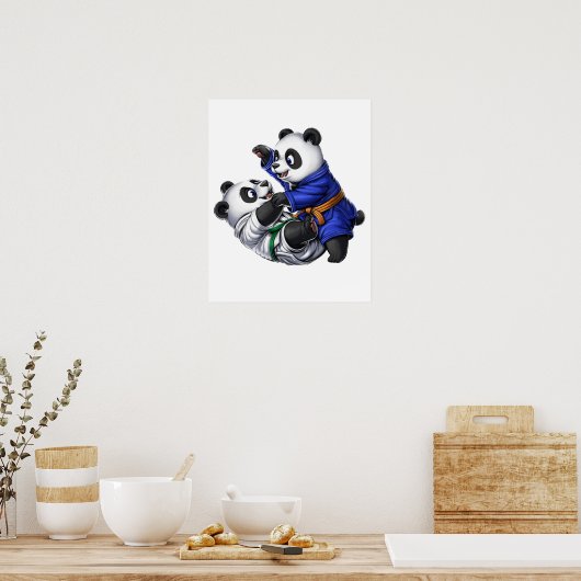 Panda Bears Jiu-Jitsu Poster (Küche)