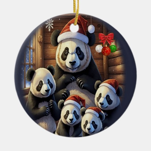 Panda Bears Keramik Ornament (Vorne)