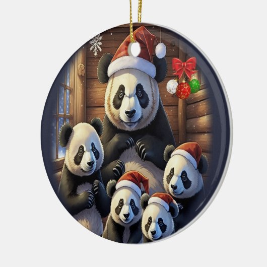 Panda Bears Keramik Ornament (Links)
