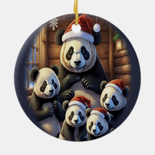Panda Bears Keramik Ornament (Hinten)