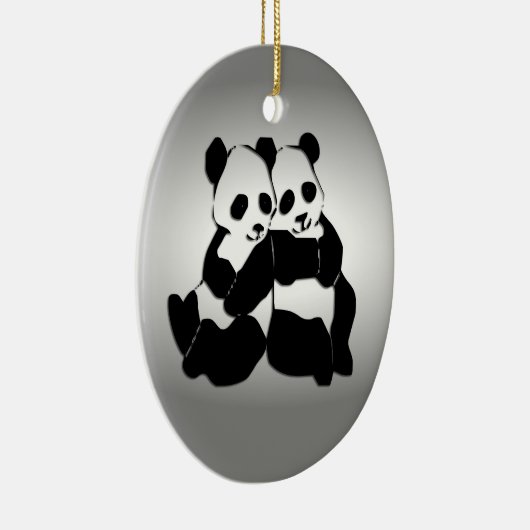 Panda Bears Keramikornament (Rechts)
