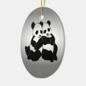 Panda Bears Keramikornament (Links)