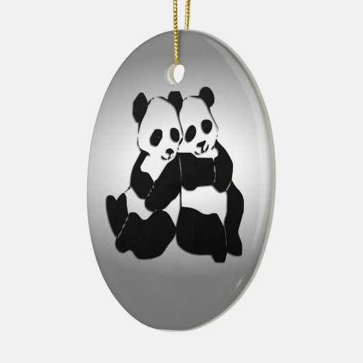 Panda Bears Keramikornament (Links)