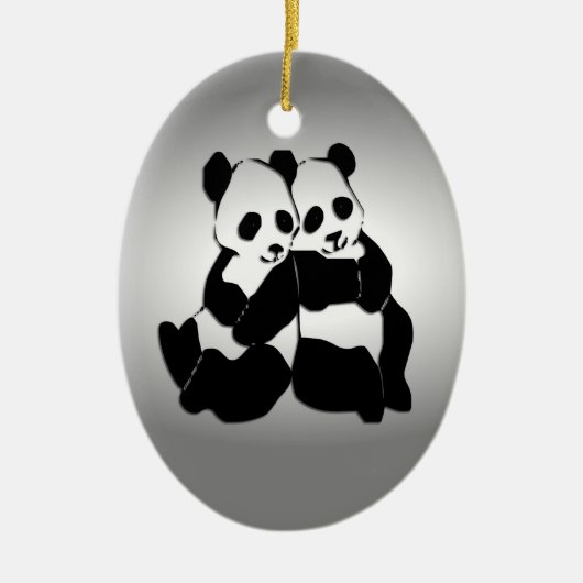 Panda Bears Keramikornament (Vorne)