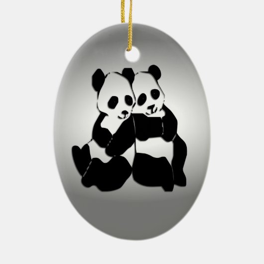 Panda Bears Keramikornament (Hinten)