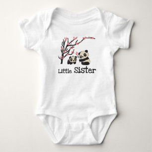 Panda Bears Little Sister Baby Strampler