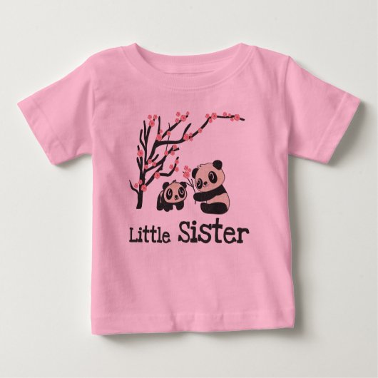 Panda Bears Little Sister Baby T-shirt (Vorderseite)